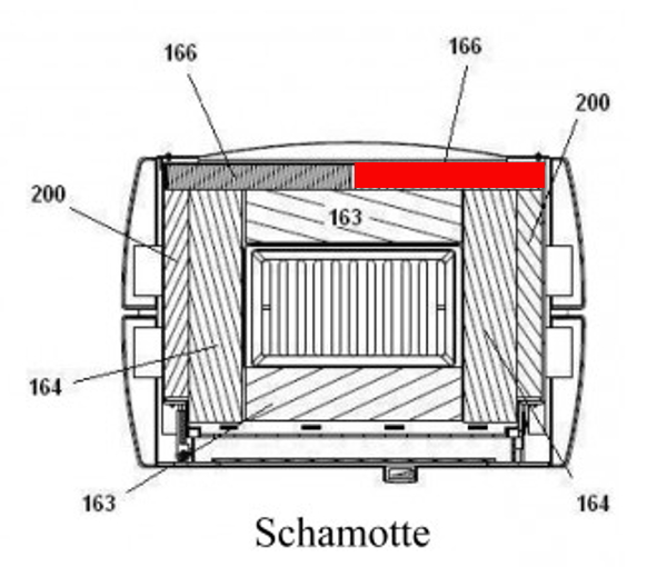 Haas+Sohn Palma 318.15 Pierre de paroi de fond à droite pierre de la chambre de combustion