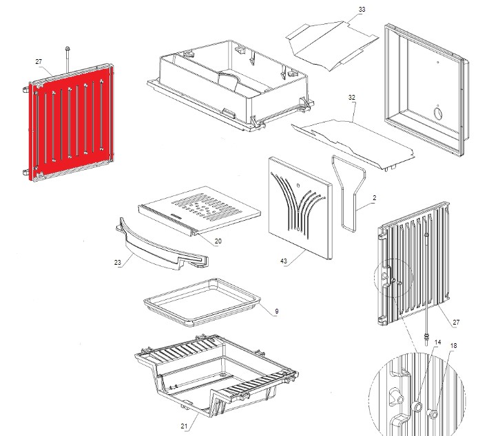 La Nordica Focolare 70 Tondo Zijplaat links D