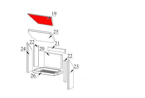 Fireplace Adelaide vlamplaat boven