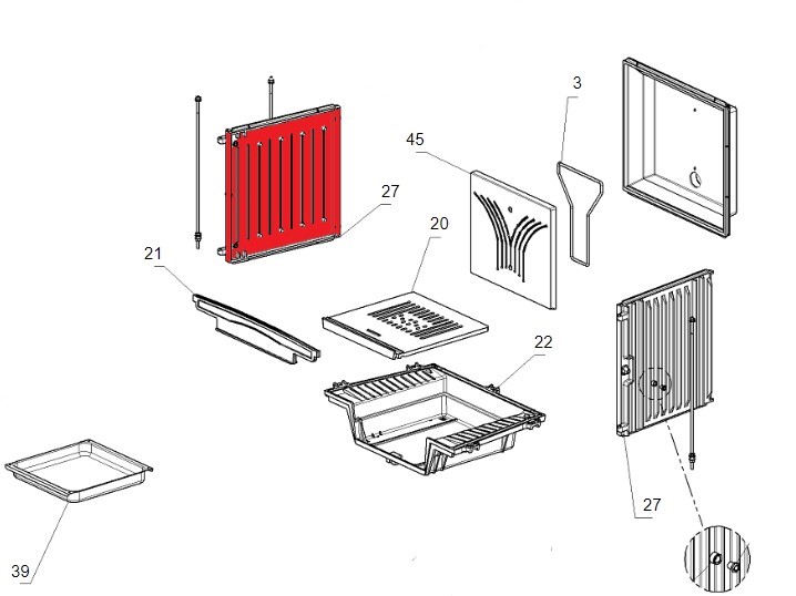 La Nordica Focolare 70 Piano Zijplaat links C