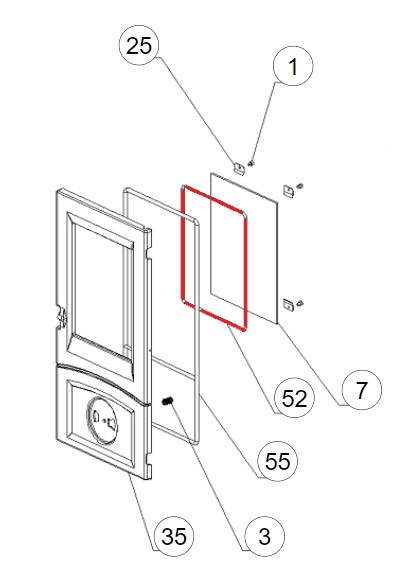 La Nordica TermoRosella Plus Forno Scheibendichtung Glasdichtung Dichtung