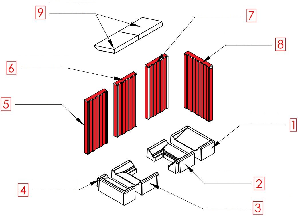 Spartherm Premium V-2L-80h Zijsteen Set