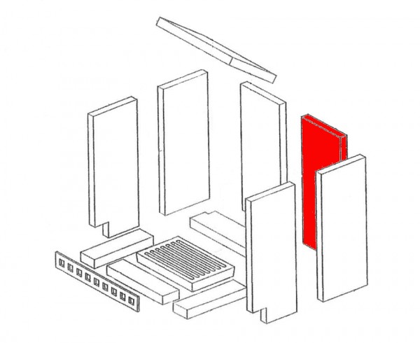 Caminos Quadro Rückwandstein rechts Brennraumstein
